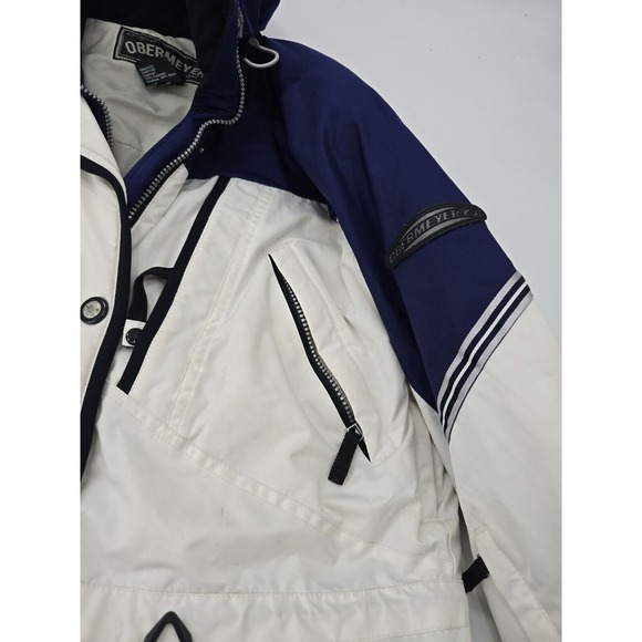 OBERMEYER Women's‎ Vintage White/Navy/Silver Adj Waist  Ski/Snow Jacket Size 8 - Picture 5 of 10